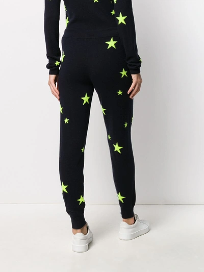 Shop Chinti & Parker Cashmere Fluorescent Star Joggers In Blue
