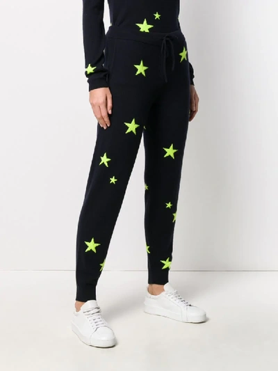 Shop Chinti & Parker Cashmere Fluorescent Star Joggers In Blue