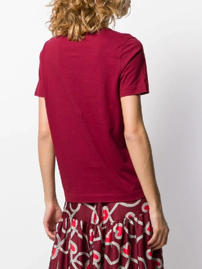Shop Chinti & Parker Heart Print T-shirt In Red
