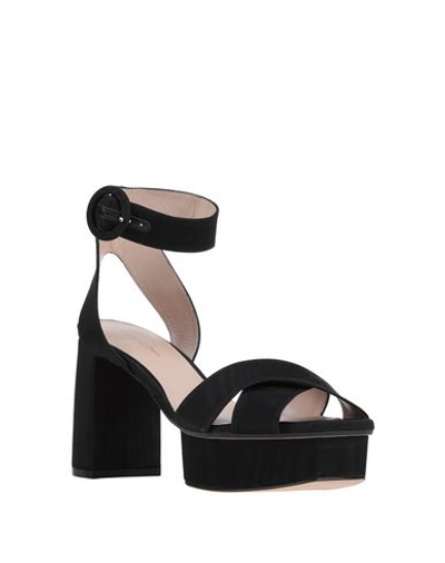 Shop Stuart Weitzman Woman Sandals Black Size 7.5 Textile Fibers