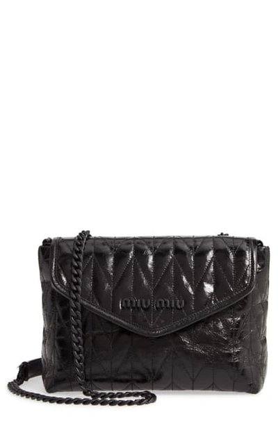 Miu Miu Women's 5BH175 Black Leather Chain Shoulder Bag