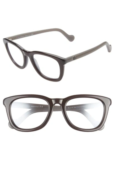 Shop Moncler 54mm Sunglasses In Transparent Grey/ Silver Flash
