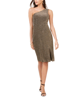 vince camuto one shoulder gown