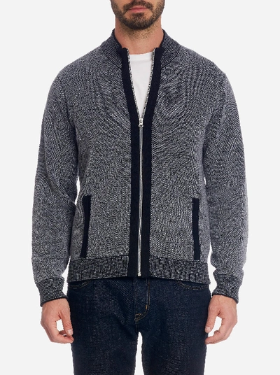 Shop Robert Graham Conboy Full Zip Knit Sweater In Black