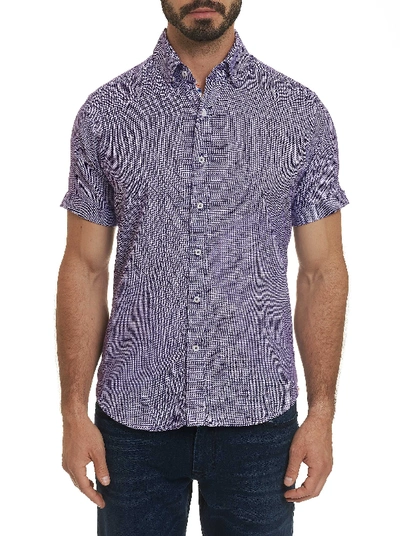 Shop Robert Graham Liam Short Sleeve Shirt In Purple