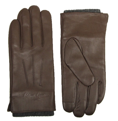 Shop Robert Graham Leather Gloves With Knit Cuff In Black