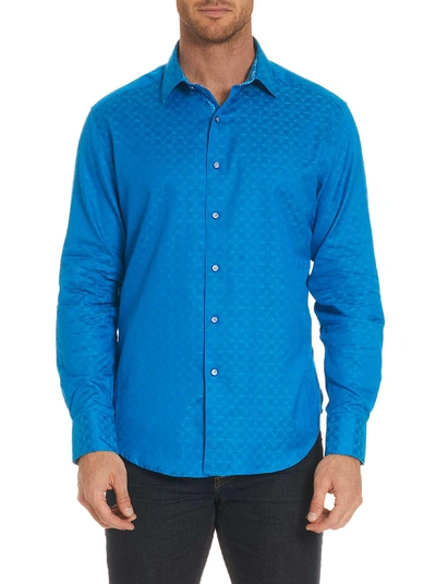 Shop Robert Graham Diamante Sport Shirt Big In Turquoise