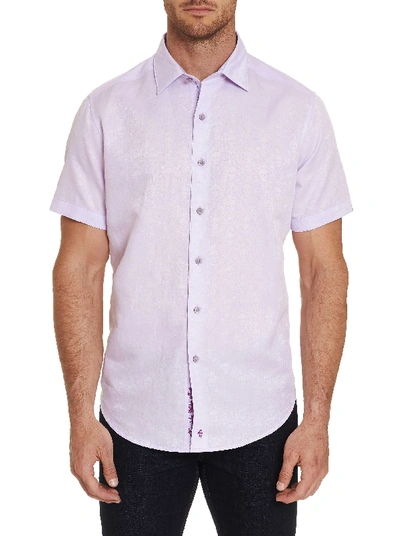 Shop Robert Graham Temple Of Skull Short Sleeve Shirt In Lilac