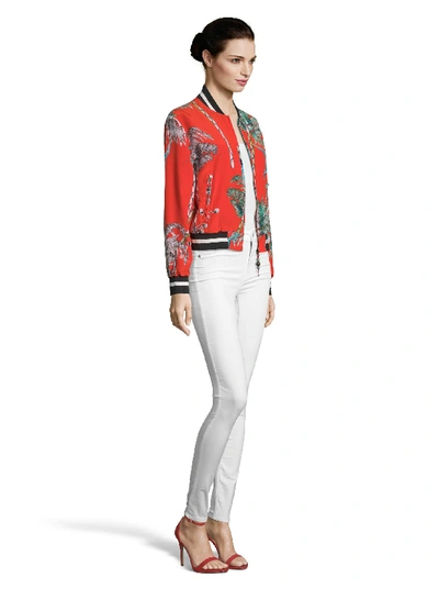 Shop Robert Graham Meredith Monkey Botanical Silk Bomber Jacket In Multi