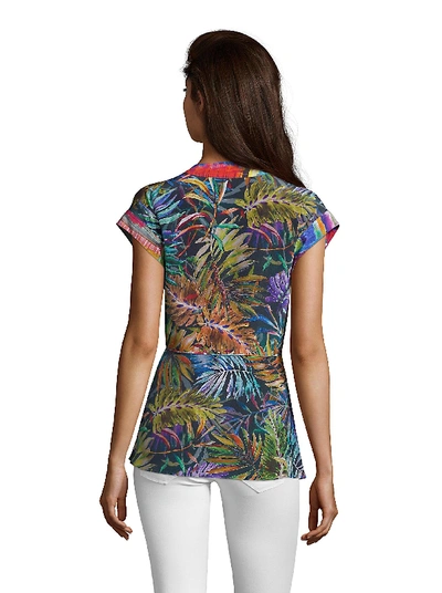 Shop Robert Graham Women's Kylie Tropical Print Silk Shirt In Multi