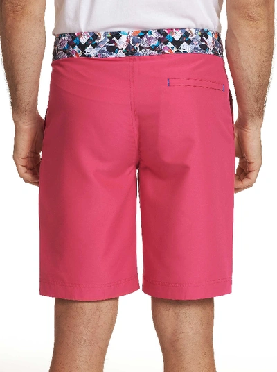 Shop Robert Graham Suliman Swim Trunks In Magenta