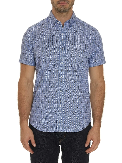 Shop Robert Graham Angelfish Short Sleeve Shirt In Blue