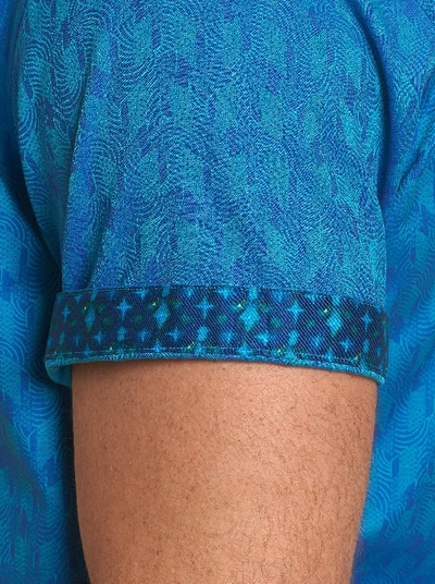 Shop Robert Graham Atlas Short Sleeve Shirt In Light Blue