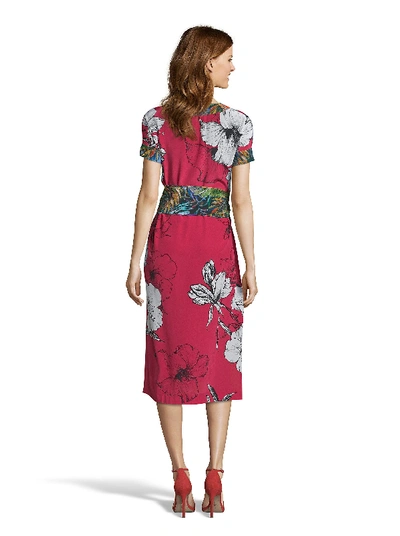 Shop Robert Graham Angelica Large Floral Print Silk Dress In Red