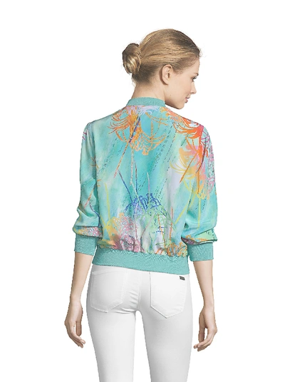 Shop Robert Graham Meredith Palm Printed Silk Jacket In Blue