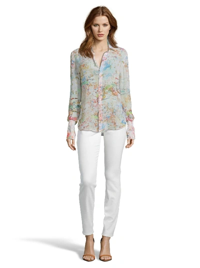 Shop Robert Graham Gabriela Beach Printed Silk Shirt In Multi