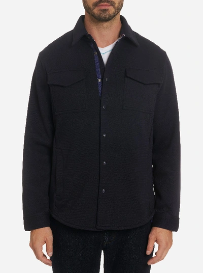 Shop Robert Graham Grayes Shirt Jacket In Navy