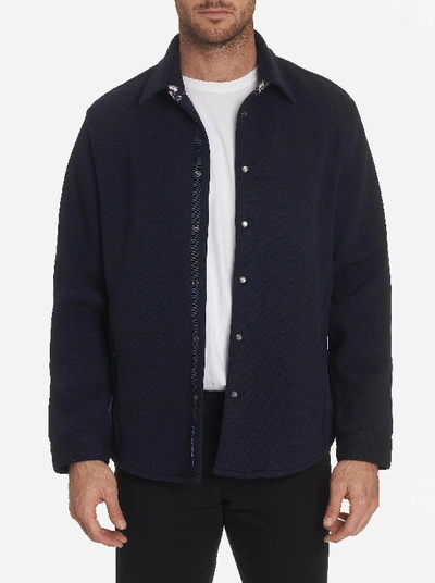 Shop Robert Graham Grayes Shirt Jacket In Navy