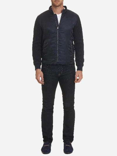 Shop Robert Graham Wuthering Knit Jacket In Navy