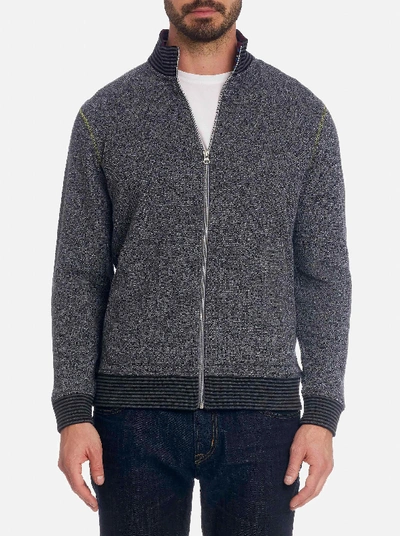 Shop Robert Graham Bronte Full Zip Knit In Charcoal