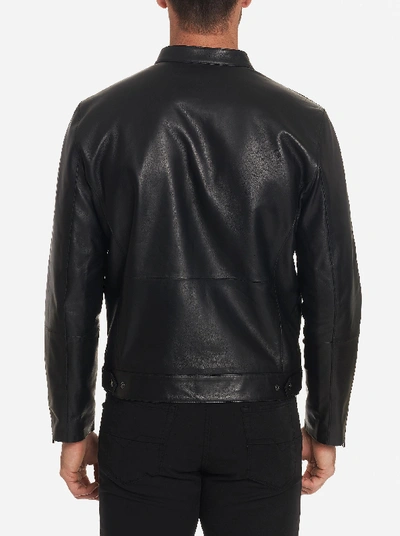 Shop Robert Graham Brando Leather Jacket In Black