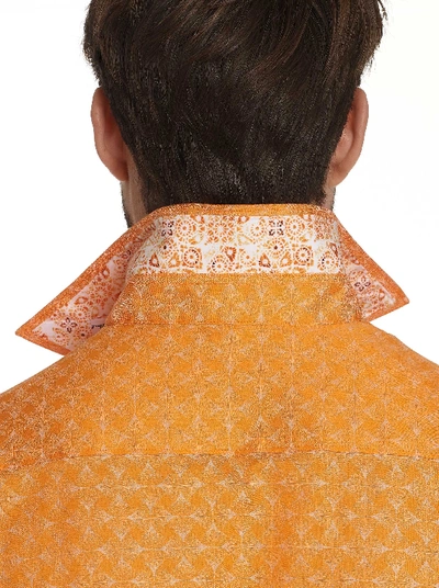 Shop Robert Graham Diamante Short Sleeve Shirt In Orange