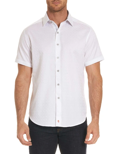 Shop Robert Graham Diamante Short Sleeve Shirt In White