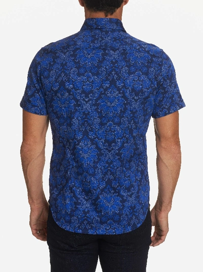 Shop Robert Graham Wrights Short Sleeve Shirt In Navy