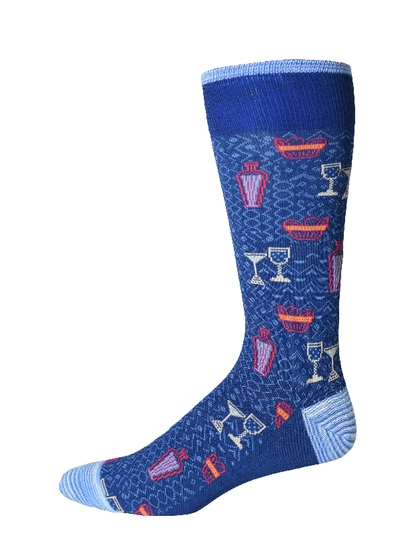 Shop Robert Graham Golden Age Socks In Blue