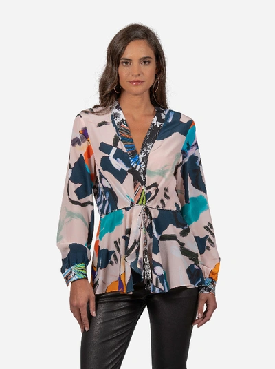 Shop Robert Graham Lacey In Paradise Printed Silk Blouse In Multi