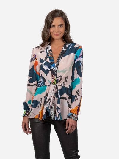 Shop Robert Graham Lacey In Paradise Printed Silk Blouse In Multi