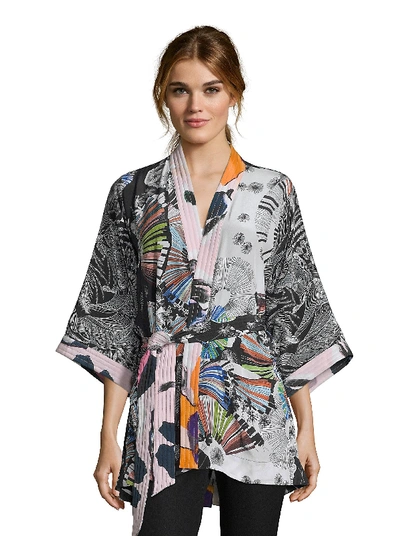 Shop Robert Graham Laura Moon Sonata Printed Silk Kimono In Multi