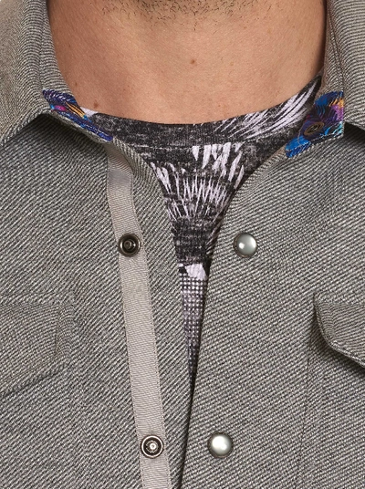 Shop Robert Graham Navarre Knit Shirt Jacket In Grey