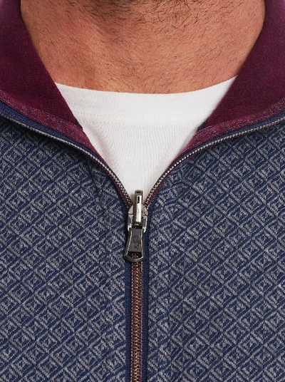 Shop Robert Graham Mulhare Full Zip Reversible Knit In Grey