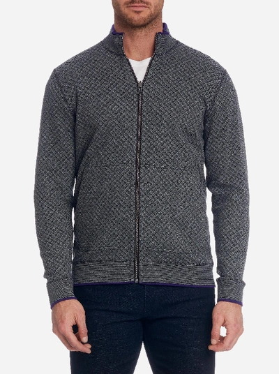 Shop Robert Graham Mulhare Full Zip Reversible Knit In Grey