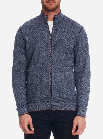 Shop Robert Graham Mulhare Full Zip Reversible Knit In Navy