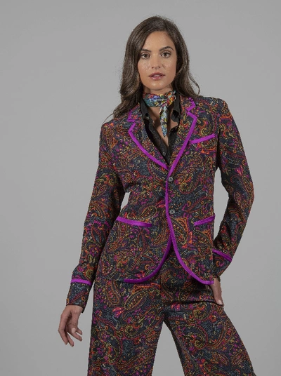 Shop Robert Graham Penelope Paisley Printed Silk Jacket In Multi