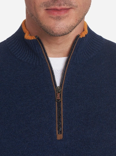 Shop Robert Graham Selleck 1/4 Zip Sweater In Teal