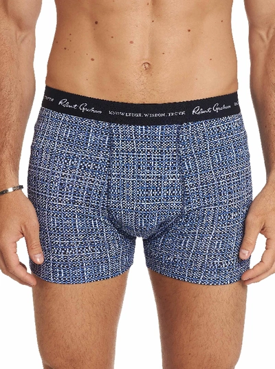 Shop Robert Graham Grid Print Boxer Brief In Navy