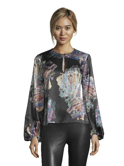 Shop Robert Graham Elizabeth Painterly Printed Silk Shirt In Multi