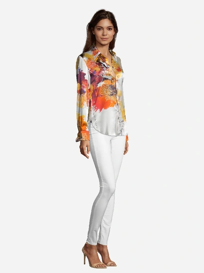 Shop Robert Graham Gabriela Fiery Printed Shirt In White