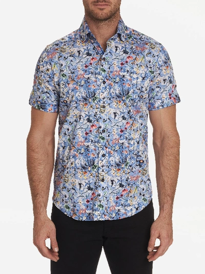 Shop Robert Graham Greene Short Sleeve Shirt In Blue