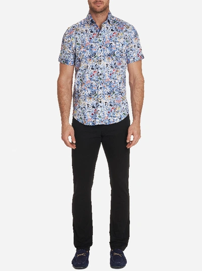 Shop Robert Graham Greene Short Sleeve Shirt In Blue