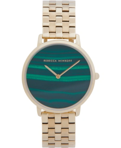 Shop Rebecca Minkoff Women's Major Gold-tone Stainless Steel Bracelet Watch 35mm