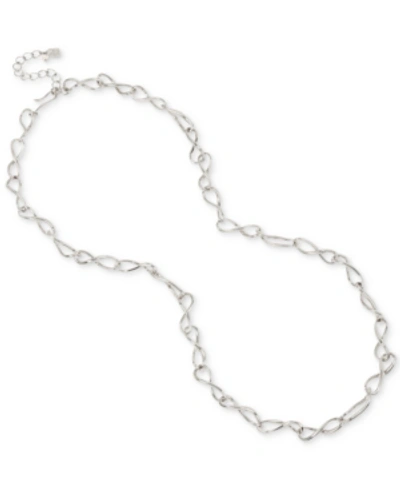 Shop Robert Lee Morris Soho Twist Link 30" Strand Necklace In Silver