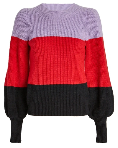 Shop A.l.c . Sammy Colorblock Cashmere-lambswool Sweater In Multi