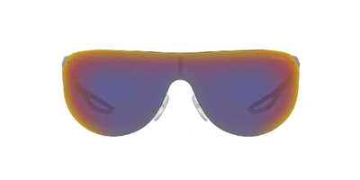 Shop Prada Linea Rossa Man Sunglasses Ps 61us Active In Dark Grey Mirror Blue,red