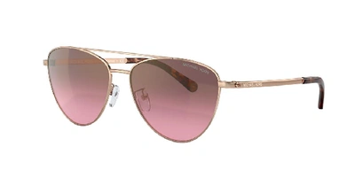 Shop Michael Kors Woman Sunglasses Mk1056 Barcelona In Magenta Gradient Brown Flash Silver