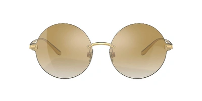 Shop Dolce & Gabbana Dolce&gabbana Woman Sunglasses Dg2228 In Gradient Brown Mirror Gold