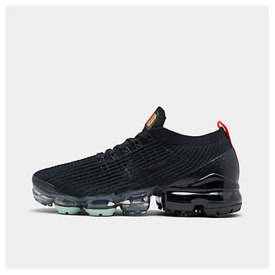 Shop Nike Men's Air Vapormax Flyknit 3 Running Shoes In Black/black/igloo/flash Crimson